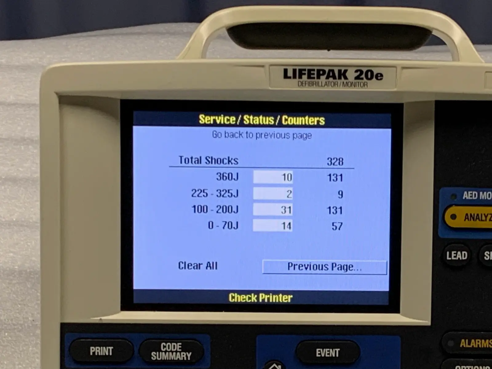 Physio Control Lifepak 20e Monitor w ECG (2014)