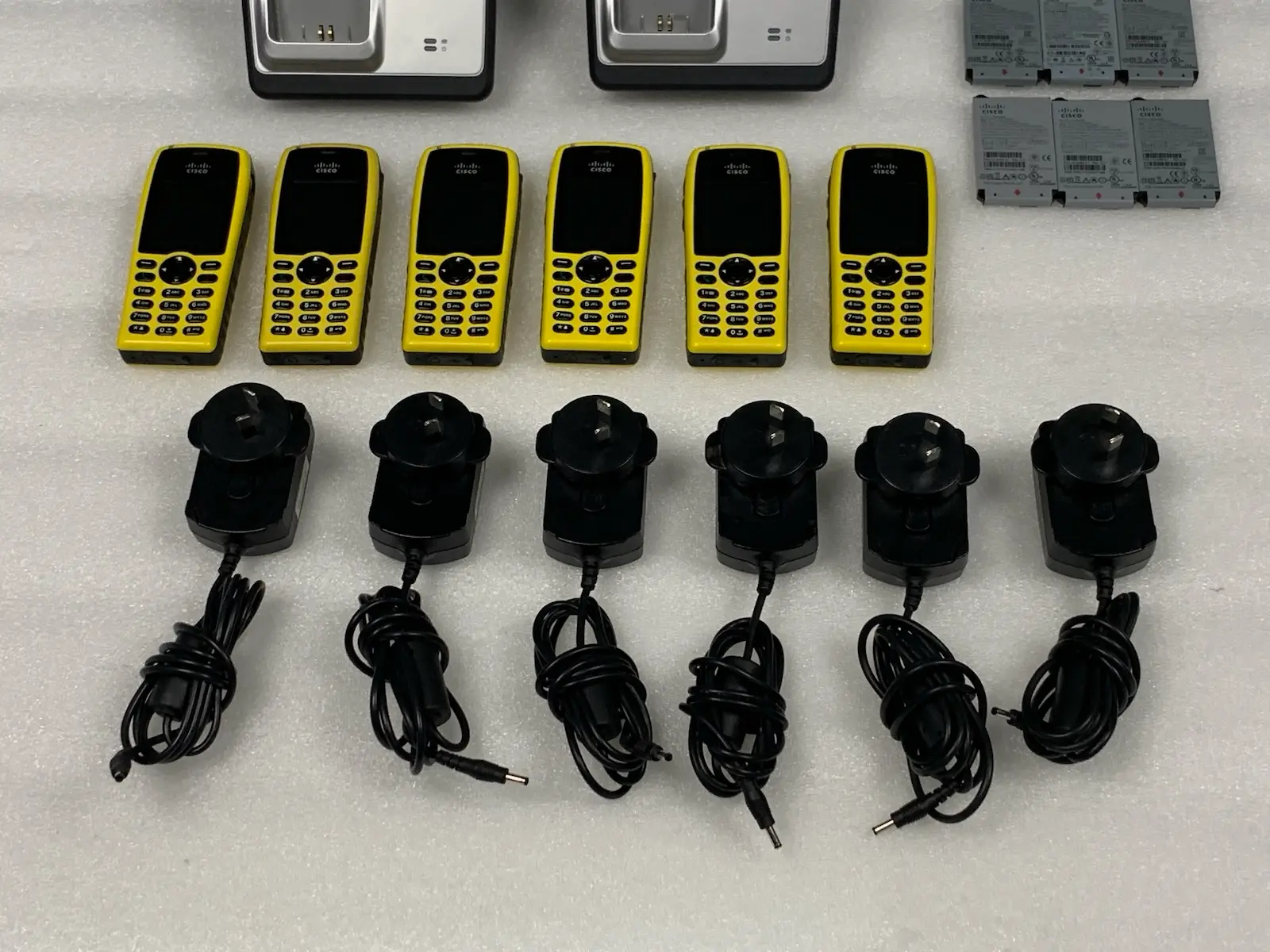 6x Cisco 7925 CP-7925G-EX Unified Wireless IP Phone Bundle Yellow ATEX/IECEx