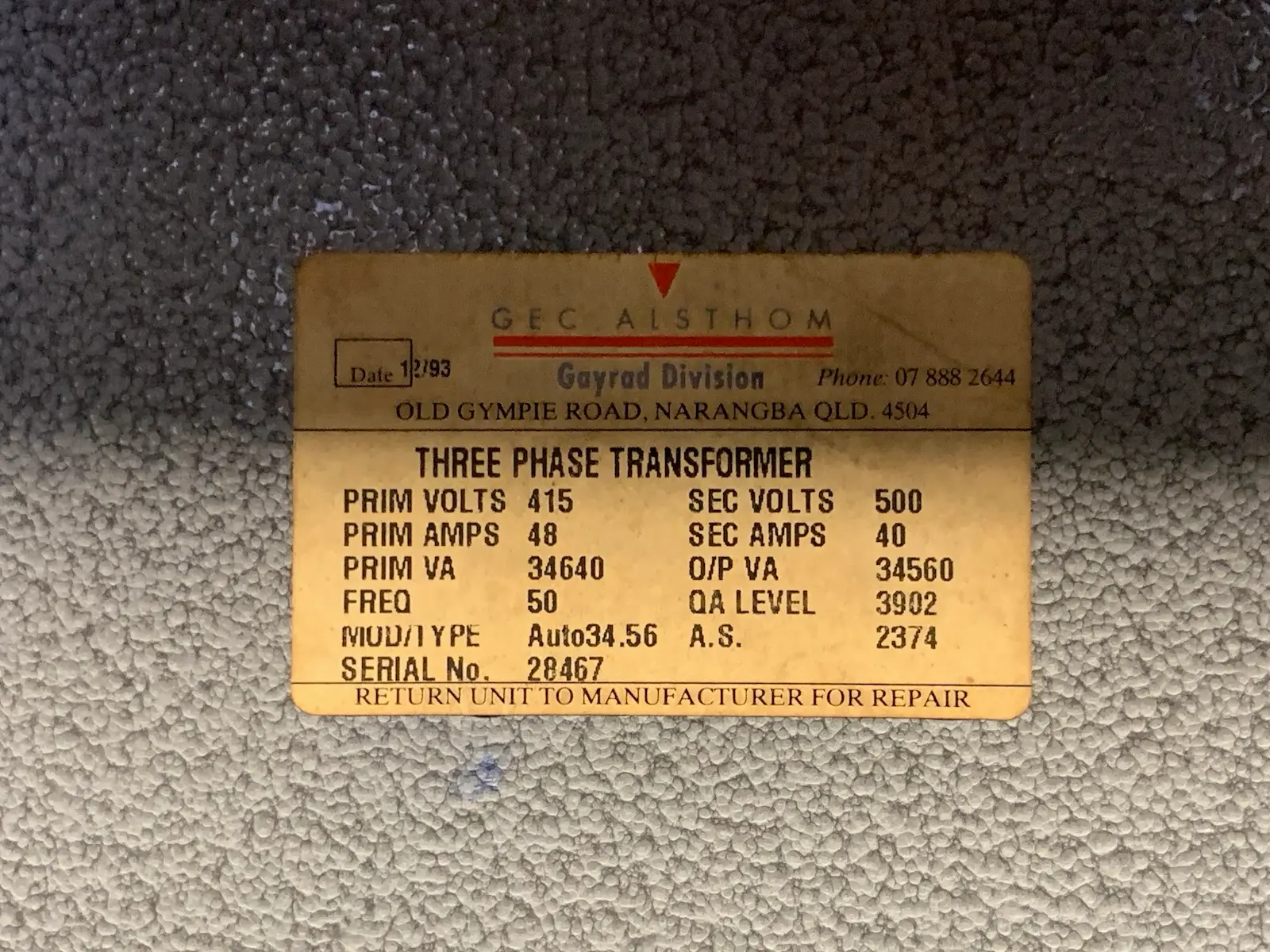 ABB SAMI GS ACS501 VFD 11kW 15HP & GEC Alsthom 34.5kVA Transformer on Cart