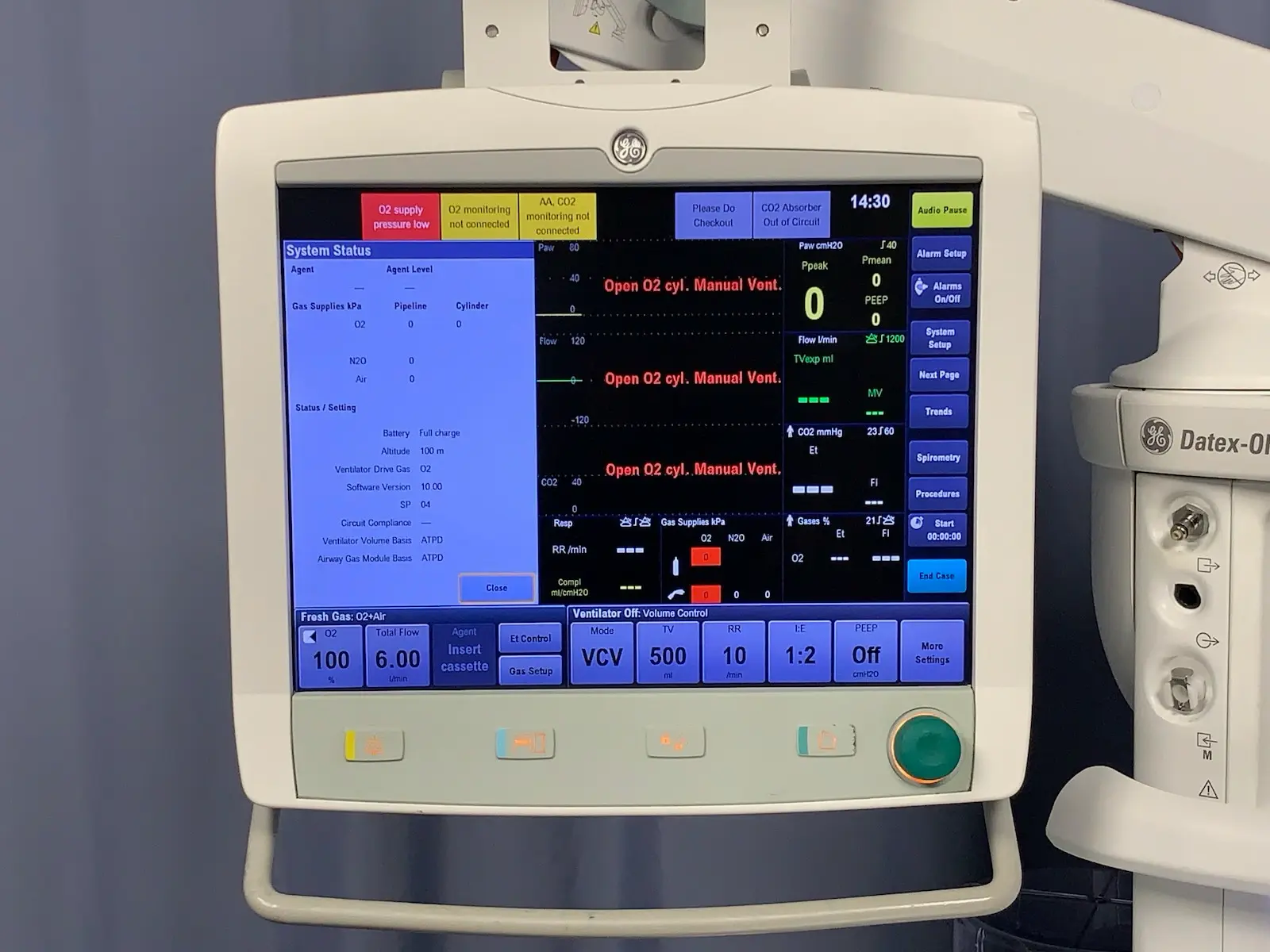 GE Datex Ohmeda Aisys CS2 Anesthesia Carestation w Accs 1011-9050-000