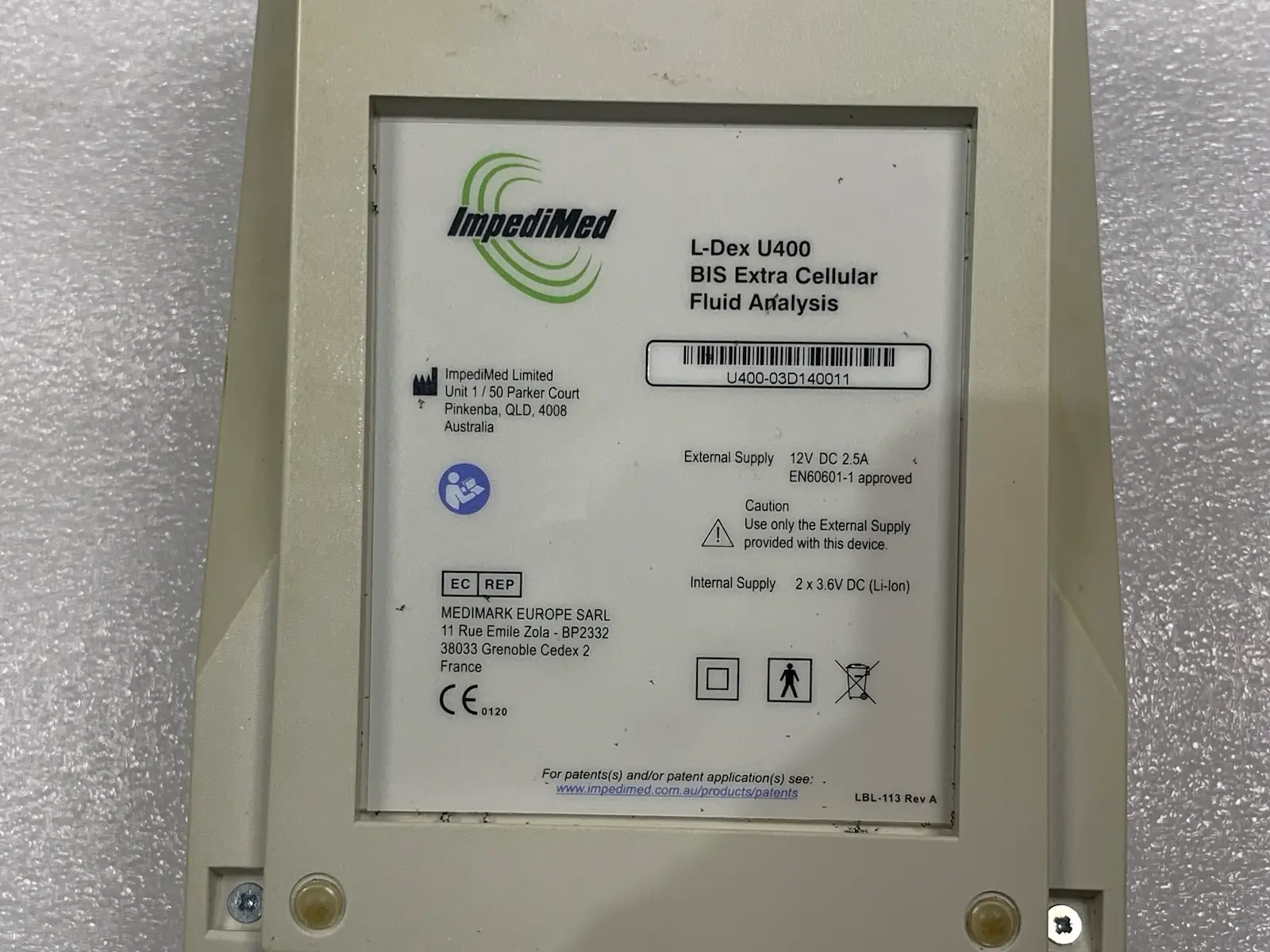 ImpediMed L-Dex U400 BIS Analyser - Clinical Lymphedema Assessment Kit w Accs