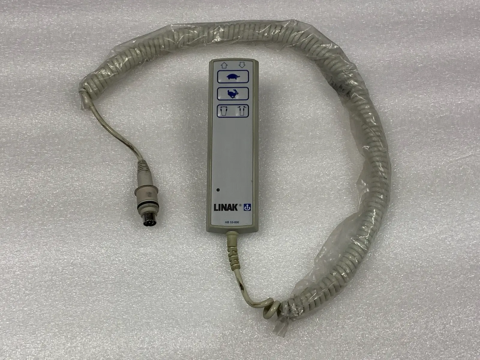 Linak HB53-000 Patient Hoist Handset - 4 Button - 8-Pin Round Plug - Used
