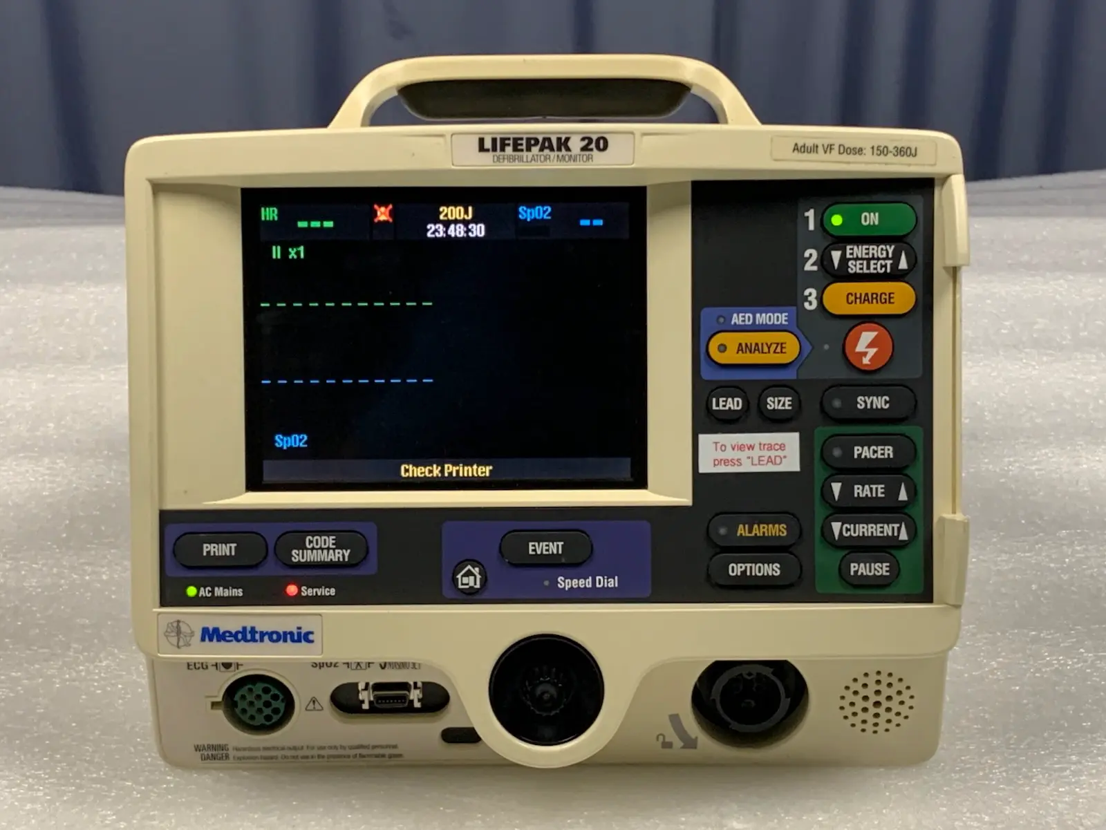 Physio-Control Lifepak 20 Monitor - Pacing & SpO2