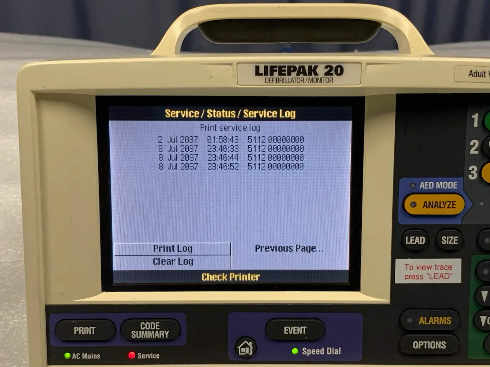 Physio-Control Lifepak 20 Monitor - Pacing & SpO2