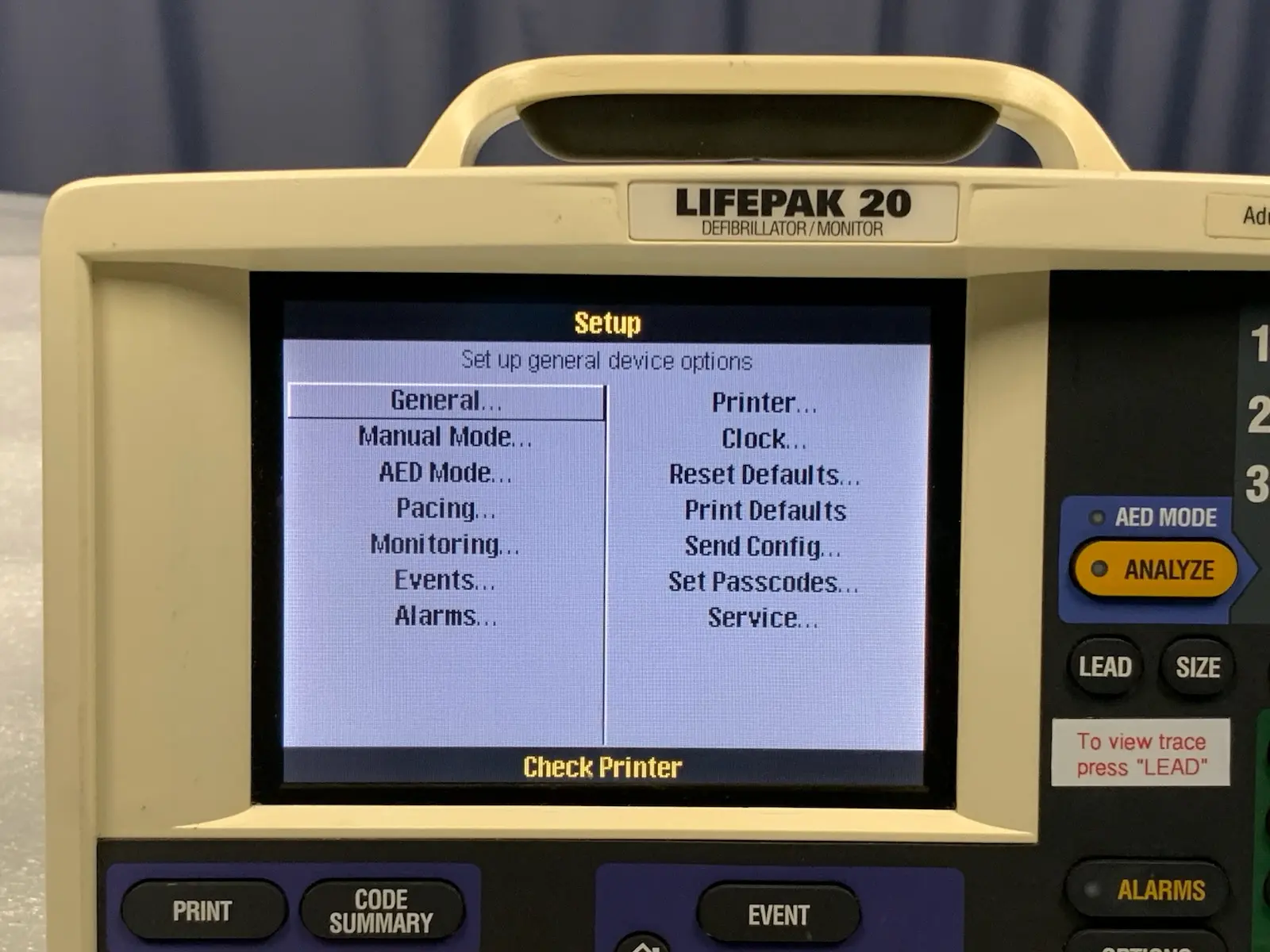 Physio-Control Lifepak 20 Monitor - Pacing & SpO2